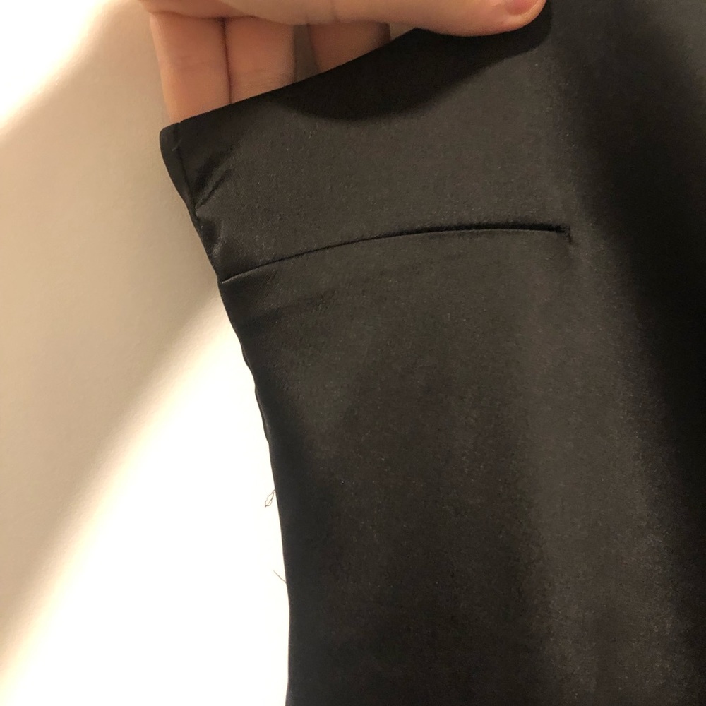 Garage Black Satin Mini Slip Dress with Spaghetti Straps - Picture 5 of 7